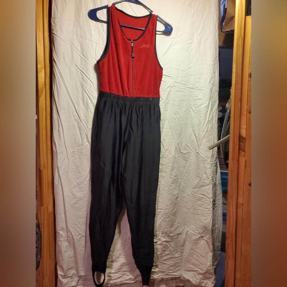 Vintage L.L. Bean Red and Black Jumpsuit Comfortable and Durable